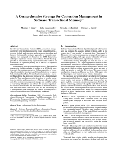 A Comprehensive Strategy for Contention Management in Software Transactional Memory ∗
