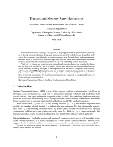 Transactional Memory Retry Mechanisms