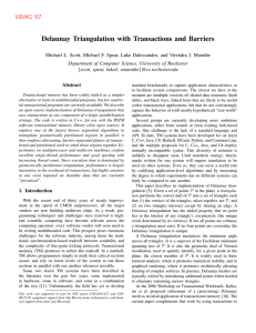 Delaunay Triangulation with Transactions and Barriers