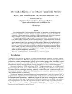 Privatization Techniques for Software Transactional Memory