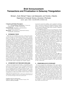 Brief Announcement: Transactions and Privatization in Delaunay Triangulation