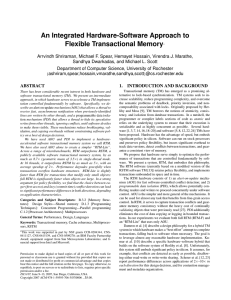 An Integrated Hardware-Software Approach to Flexible Transactional Memory