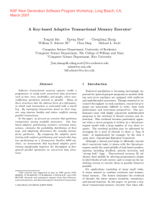 A Key-based Adaptive Transactional Memory Executor March 2007