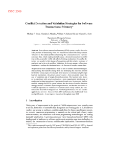 Conflict Detection and Validation Strategies for Software Transactional Memory DISC 2006 ?