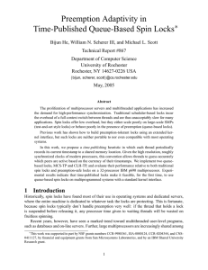 Preemption Adaptivity in Time-Published Queue-Based Spin Locks ∗