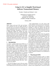 Using LL/SC to Simplify Word-based Software Transactional Memory PODC '05 poster abstract