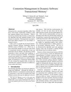 Contention Management in Dynamic Software Transactional Memory ∗