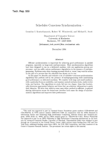 Tech.  Rep.SSO Scheduler-Conscious Synchronization