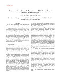 Implementation of Atomic Primitives on Distributed Shared Memory Multiprocessors