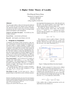 A Higher Order Theory of Locality Chen Ding and Xiaoya Xiang