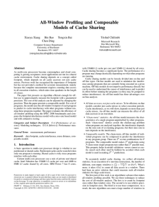 All-Window Profiling and Composable Models of Cache Sharing Xiaoya Xiang Bin Bao