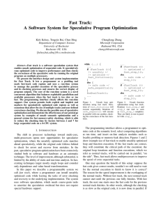 Fast Track: A Software System for Speculative Program Optimization
