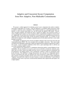 Adaptive and Concurrent Secure Computation from New Adaptive, Non-Malleable Commitments