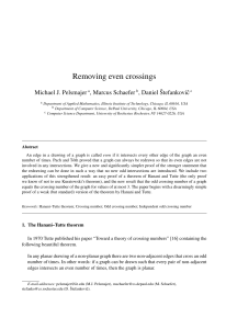 Removing even crossings Michael J. Pelsmajer , Marcus Schaefer , Daniel Štefankoviˇc