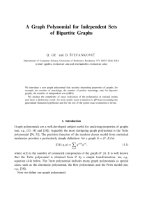A Graph Polynomial for Independent Sets of Bipartite Graphs C