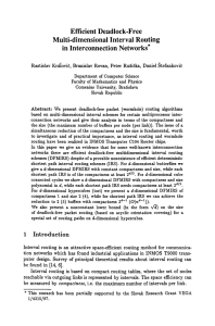 Efficient  Deadlock-Free Multi-dimensional  Interval  Routing