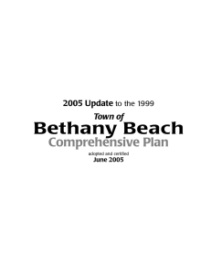 Bethany Beach Comprehensive Plan 2005 Update Town of
