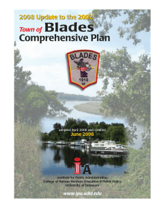Blades Comprehensive Plan 2008 Update to the 2002 Town of