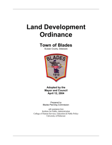 Land Development Ordinance Town of Blades