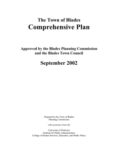 Comprehensive Plan September 2002 The Town of Blades