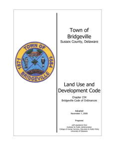 Town of Bridgeville Land Use and Development Code