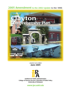 Clayton Comprehensive Plan Town of 2005 Amendment