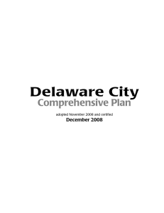 Delaware City Comprehensive Plan December 2008 adopted November 2008 and certified