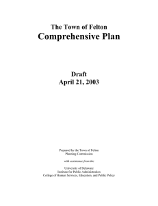 Comprehensive Plan The Town of Felton  Draft