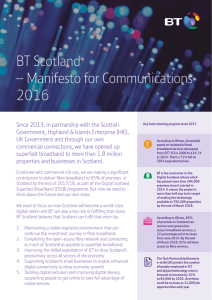 BT Scotland – Manifesto for Communications 2016