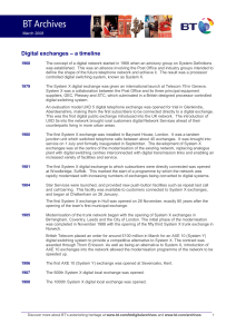 Digital exchanges – a timeline