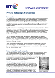Archives information Private Telegraph Companies  Introduction