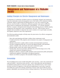 Management and Maintenance of a Walkable Facility