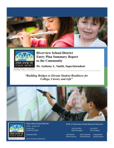 Riverview School District Entry Plan Summary Report to the Community