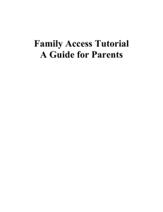 Family Access Tutorial A Guide for Parents