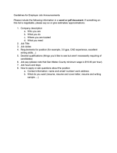 Guidelines for Employer Job Announcements word or pdf document.