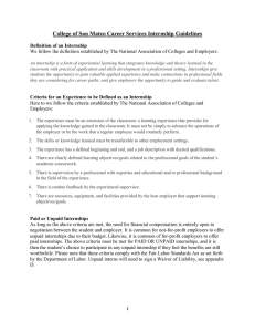 College of San Mateo Career Services Internship Guidelines