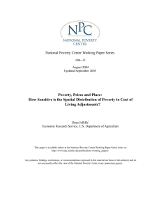Poverty, Prices and Place: Living Adjustments?