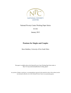 Pensions for Singles and Couples  National Poverty Center Working Paper Series #13-01