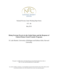 Rising Extreme Poverty in the United States and the Response... Federal Means-Tested Transfer Programs