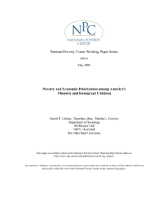 National Poverty Center Working Paper Series Minority and Immigrant Children