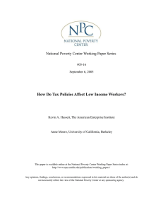 How Do Tax Policies Affect Low Income Workers?