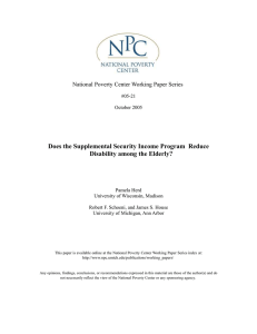 Does the Supplemental Security Income Program Reduce Disability among the Elderly?