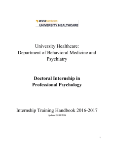 University Healthcare: Department of Behavioral Medicine and Psychiatry