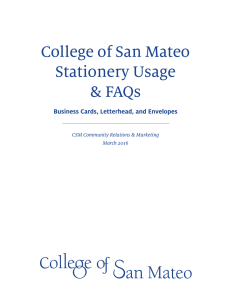 College of San Mateo Stationery Usage &amp; FAQs Business Cards, Letterhead, and Envelopes