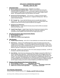 FINANCE COMMITTEE REPORT Thursday, April 10, 2014