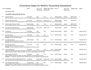 Occurrence Dates for MnSCU Accounting transactions