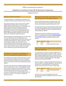 Employee Auxiliary Payroll &amp; Business Expenses ISRS Accounting Procedure: