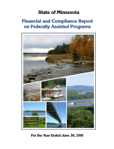State of Minnesota Financial and Compliance Report on Federally Assisted Programs