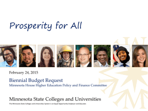 Prosperity for All Minnesota State Colleges and Universities Biennial Budget Request