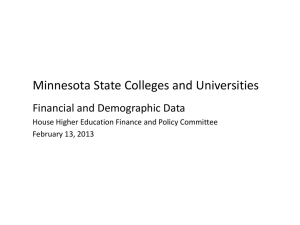 Minnesota State Colleges and Universities Financial and Demographic Data